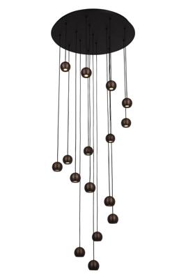 Lucide MONTANA - Hanglamp - LED Dimb. - CCT - 16x5,7W 2700K/4000K - Koffie | Premium