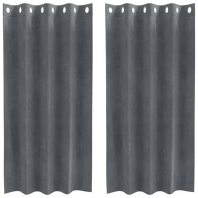 VidaXL Verduisterende gordijnen 2 pcs lichtgrijs 140 x 175 cm fluweel