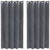 VidaXL Verduisterende gordijnen 2 pcs lichtgrijs 140 x 175 cm fluweel - thumbnail