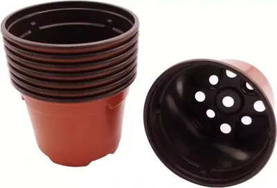 Plastic stekpotjes H7x dia. 9,5cm set a 8 stuks Nature - Nature