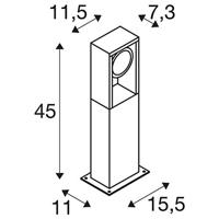 SLV 1004749 ESKINA FRAME 45 Staande LED-buitenlamp LED vast ingebouwd 15 W Antraciet - thumbnail