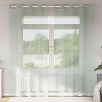 VidaXL Gordijnen voile met doorvoertules 2 st 140x245 cm lichtgrijs - thumbnail