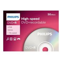 Philips DVD+R blanco (4,7 GB data/120 minuten video, 16 x High Speed opname, 50 spindel) - thumbnail
