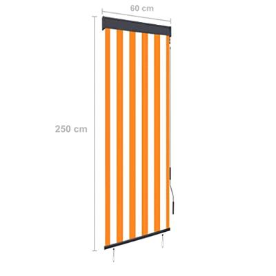 VidaXL Rolgordijn voor buiten 60x250 cm wit en oranje