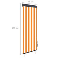 VidaXL Rolgordijn voor buiten 60x250 cm wit en oranje - thumbnail