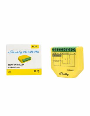 Shelly Plus RGBW PM Draadloos Groen, Geel