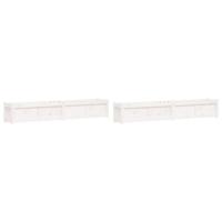 VidaXL Plantenbakken 2 st cm massief grenenhout wit - thumbnail