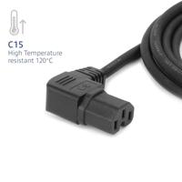 ACT Netsnoer C14 - C15 (haaks links) IEC60320 zwart 1.2 m - thumbnail