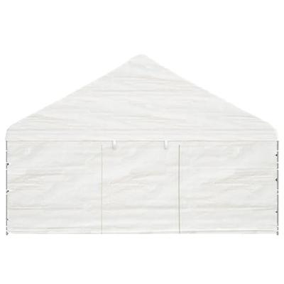 Prieel met dak 6,69x5,88x3,75 m polyetheen wit