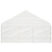 Prieel met dak 6,69x5,88x3,75 m polyetheen wit - thumbnail