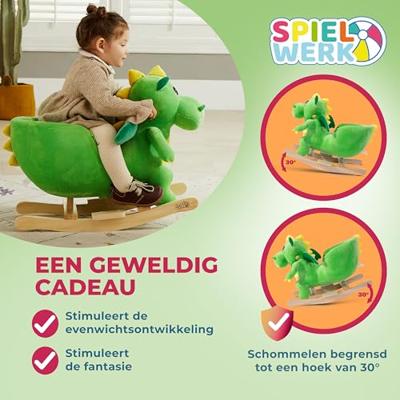 Schommeldier Dino met veiligheidsgordel en geluiden , hobbeldier