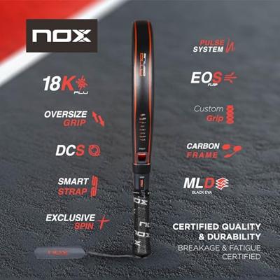 Padel Racket Nox Nox AT10 Genius 18K Zwart Donkergrijs
