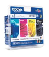 Brother LC1100VALBP inktcartridge 4 stuk(s) Origineel Zwart, Cyaan, Magenta, Geel - thumbnail