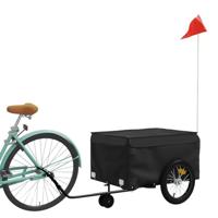 VidaXL Fietstrailer 45 kg ijzer zwart - thumbnail