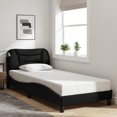 Bedframe zonder matras 90x200 cm stof zwart