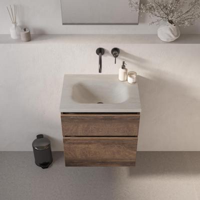 BRAUER Dune Medium wastafel 60 cm met 1 wasbak en 0 kraangaten sintered stone Ivory Travertin BRAUER Dune Medium wastafel 60 cm met 1 wasbak en 0 kraangaten sintered stone Ivory Travertin