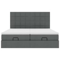 Ottoman bed met matrassen en LED's 160x200cm stof donkergrijs - thumbnail