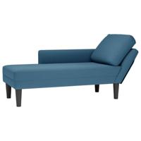 Chaise longue met kussen en rechterarmleuning fluweel blauw - thumbnail