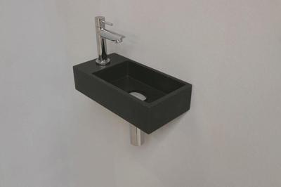 Fonteinset INK Versus 36x18x9 cm Quartz Zwart Met Kraangat Links Chroom