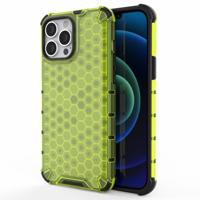 Lunso - Honinggraat Armor Backcover hoes - iPhone 13 Pro Max - Fluor Geel - thumbnail