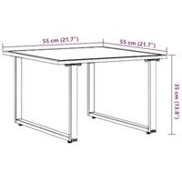 Salontafel Zwart en Bruin 55 x 55 x 35 cm Gepoedercoat staal - thumbnail