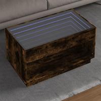 Salontafel met Infinity LED 90x50x50 cm gerookt eikenkleurig - thumbnail
