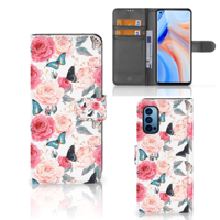 OPPO Reno 4 Pro 5G Hoesje Butterfly Roses - thumbnail