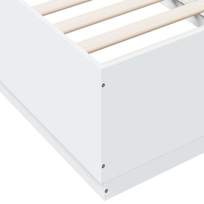 Bedframe met LED-verlichting bewerkt hout wit 90x200 cm