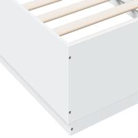Bedframe met LED-verlichting bewerkt hout wit 90x200 cm - thumbnail