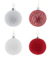 Cotton Ball Lights kerstballen rood - Merry Silver - thumbnail