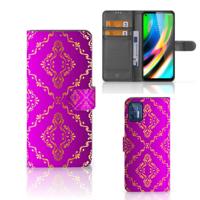 Wallet Case Motorola Moto G9 Plus Barok Roze - thumbnail