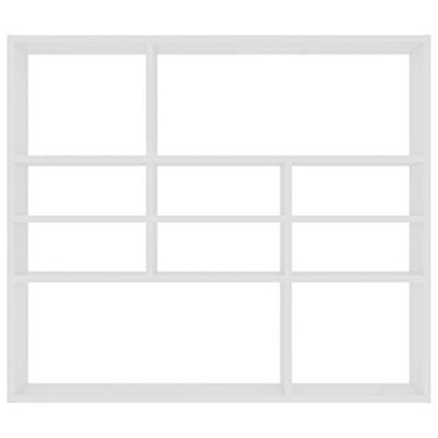 Wandschap 90x16x78 cm bewerkt hout wit