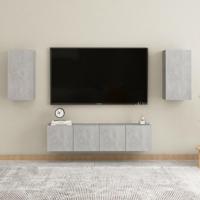 4-delige Tv-meubelset spaanplaat betongrijs - thumbnail