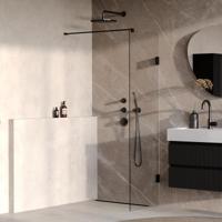 BRAUER Void inloopdouche helder glas 50x200 incl. glascoating mat zwart - thumbnail