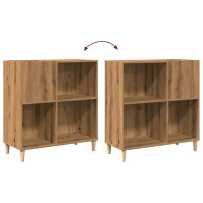 Platenkast 84,5x38x89 cm bewerkt hout artisanaal eikenkleur Platenkast 84,5x38x89 cm bewerkt hout artisanaal eikenkleur