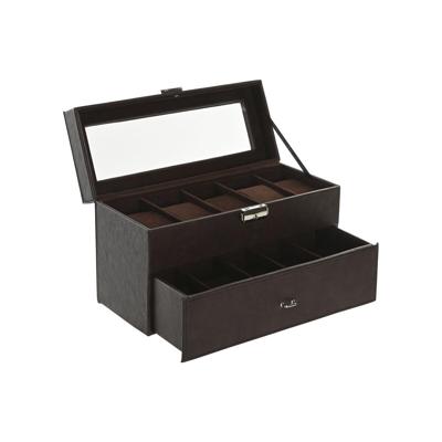 Juwelenkistje Home ESPRIT Bruin Polyurethaan Kristal Hout MDF 27,5 x 11 x 15 cm