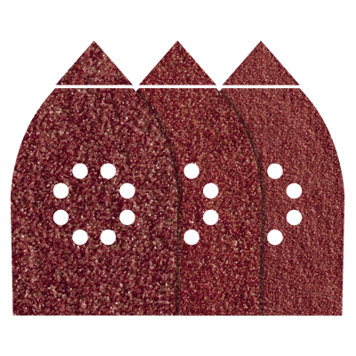 Wolfcraft Hechtschuurstrips | M18 hoeken | K80, K120, K240 | 6 stuks - 1760000