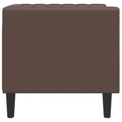 Fauteuil Chesterfield-stijl kunstleer bruin - thumbnail