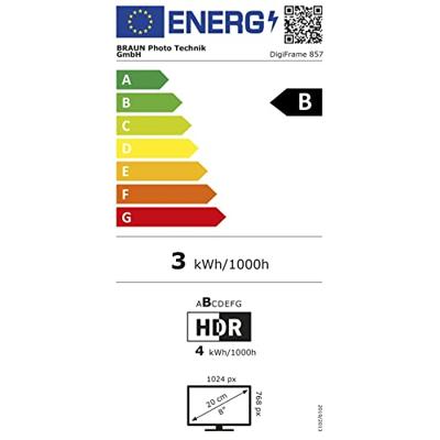 Braun Phototechnik DigiFrame 857 Digitale fotolijst 20.3 cm 8 inch Energielabel: B (A - G) 1024 x 768 Pixel Zwart
