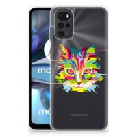 Motorola Moto G22 Telefoonhoesje met Naam Cat Color - thumbnail