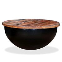 Salontafel komvormig massief gerecycled hout zwart - thumbnail