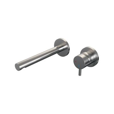 Brauer Brushed Edition Wastafelmengkraan inbouw - rechte uitloop links - hendel kort smal - model B 1 - PVD - geborsteld RVS 5-NG-004-S5-65