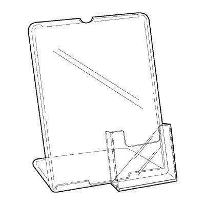 L-standaard A4 met folderhouder 1/3 A4