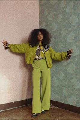 Studio Anneloes Luz Twill Trousers 13476 Broek 2900 Dark Lime