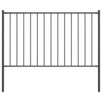 Hekpaneel met palen 1,7x0,75 m gepoedercoat staal antraciet - thumbnail