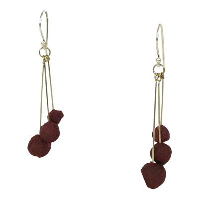 Katoenen Oorbellen - Cherries (Donkerrood) Katoenen Oorbellen - Cherries (Donkerrood)