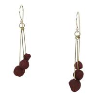 Katoenen Oorbellen - Cherries (Donkerrood) - thumbnail