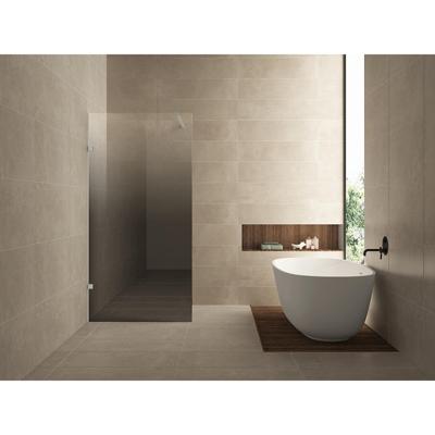 Wiesbaden Less Inloopdouche Links - 800x2000x8mm - Nano Spiegelrook naar Helder Glas - Geborsteld Staal