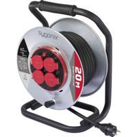 Sygonix SY-10236108 Kabelhaspel 20 m Zwart Randaarde stekker - thumbnail