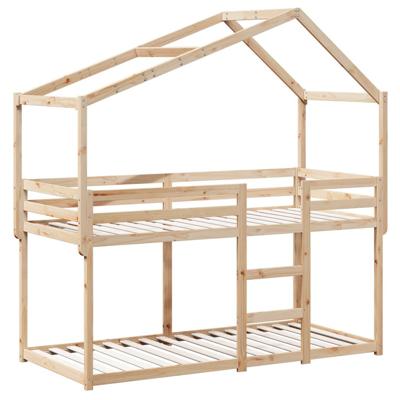 Stapelbedframe zonder matras massief grenenhout 90x190 cm